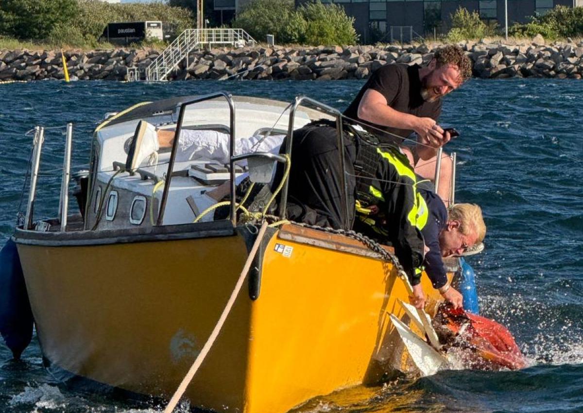 Heldigvis var det bare en kegle, der sad fast i ankeret.