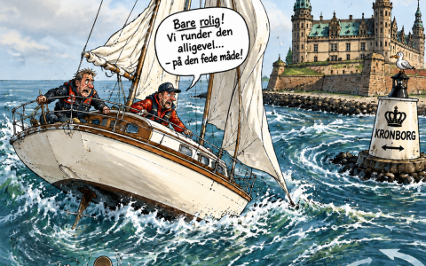 Mod strømmen rundt om Kronborg uden skrue. (ai)